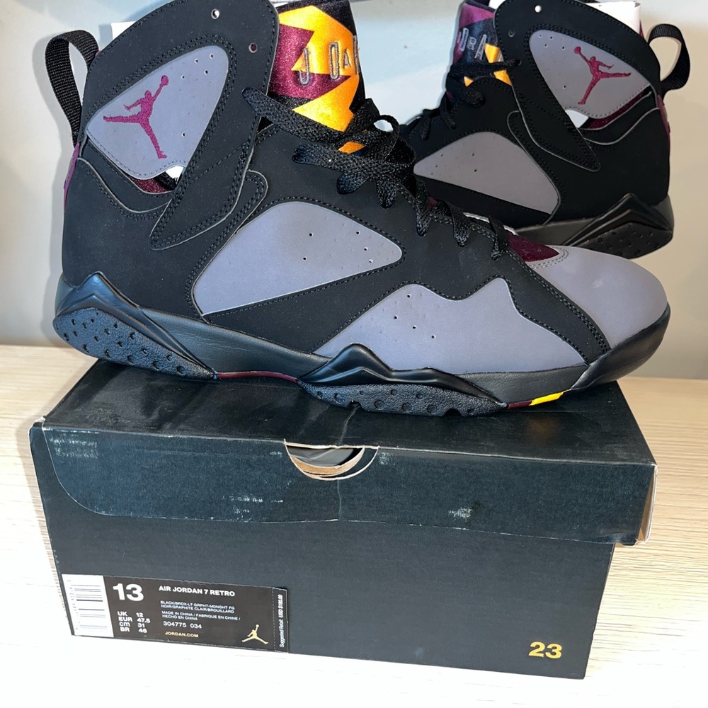 Air Jordan 7 Retro Black and Gray Bordeaux 2015 release